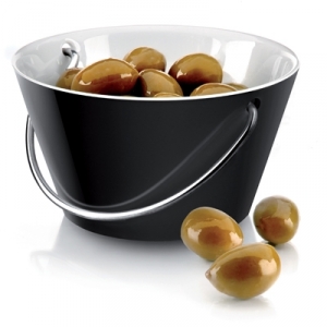 Saladier � anse - noir/blanc  Holbaek & Jensen